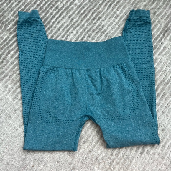 Gymshark Vital Seamless 2.0 Leggings in Tahoe Teal Marl - Size XS - Picture 5 of 7